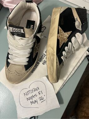 Golden Goose white and black leather MID sneaker